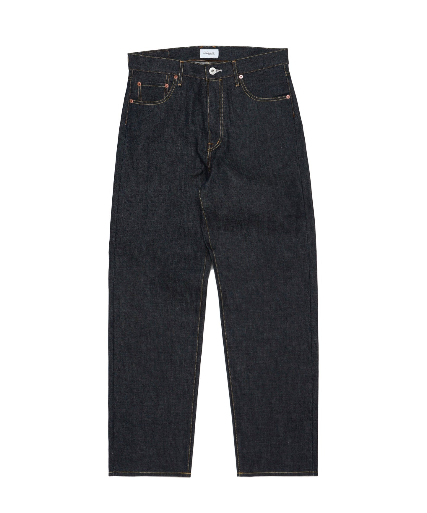 RIGID DENIM WIDE STRAIGHT JEANS