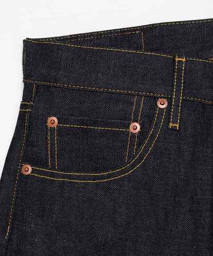 RIGID DENIM WIDE STRAIGHT JEANS
